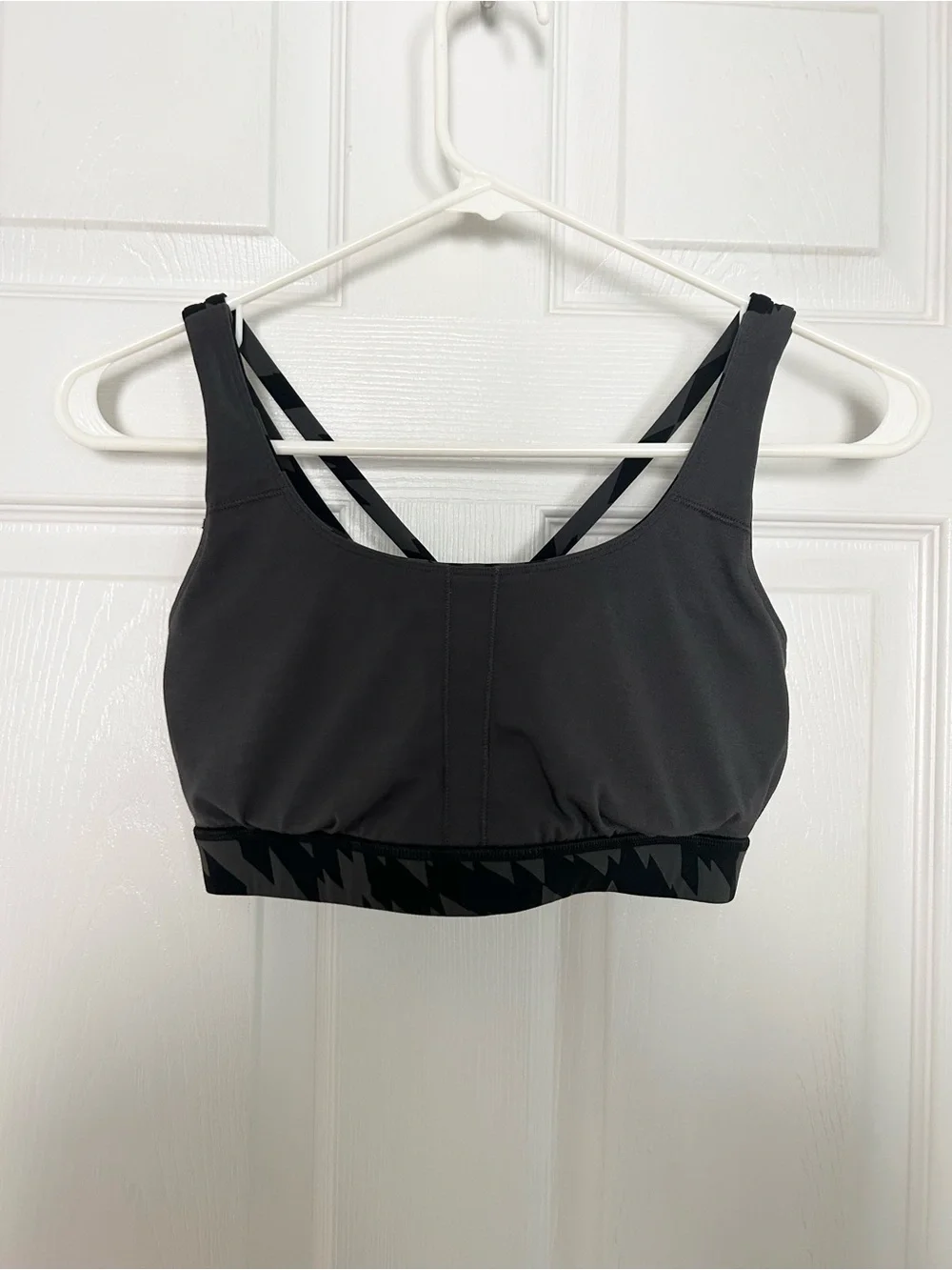lululemon Energy Bra Medium Support B–D Cups Voltage Graphite Grey Black Size 8